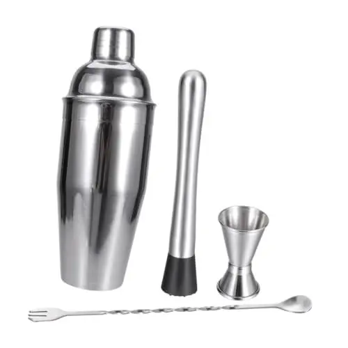 Produktbild: Garneck Edelstahl Cocktail Shaker Kit 4 Stück Set Barkeeper Getränk Mischen Werkzeug 750ml Für