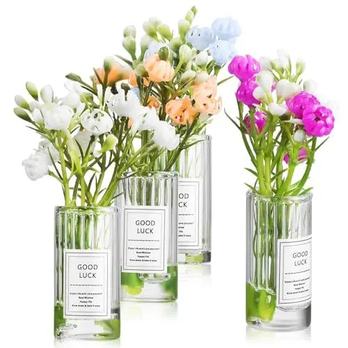 Produktbild: Garneck 4 Stück Puppenhaus-Blumen-Mini-Kunstblumen In Winzigen Blumen-Miniatur-Puppenhaus-Accessoires (Farbe Zufällig)