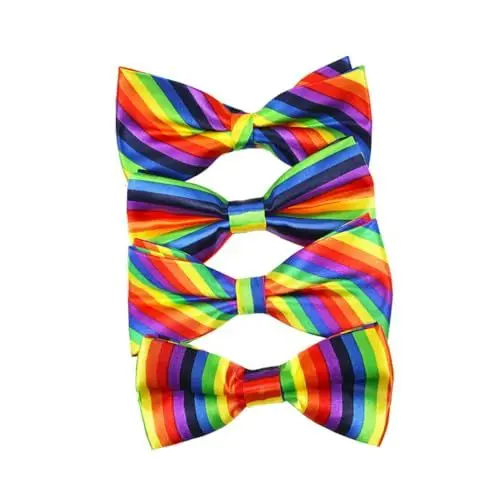 Produktbild: Garneck 4 Stück Regenbogen Clown Fliegen Für Herren Und Damen - Vorgebundene - Verstellbare Fliegen Für Karneval Und Fasching in Gemischten Stilen