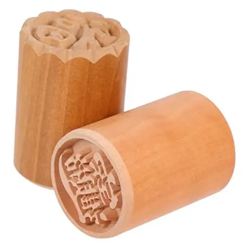 Produktbild: Garneck 2sets Stamper Cookie Stempel Werkzeug Für Mond Kuchen Dekorationen Holz Material Cookie Presse 2 Stücke * 2