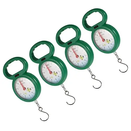 Produktbild: ORFOFE 4 Stück tragbare Gepäckwaage aus Kunststoff mit Haken manuelle Federwaage für Koffer Handdesign für Reisen genaue Messung des Gepäckgewichts
