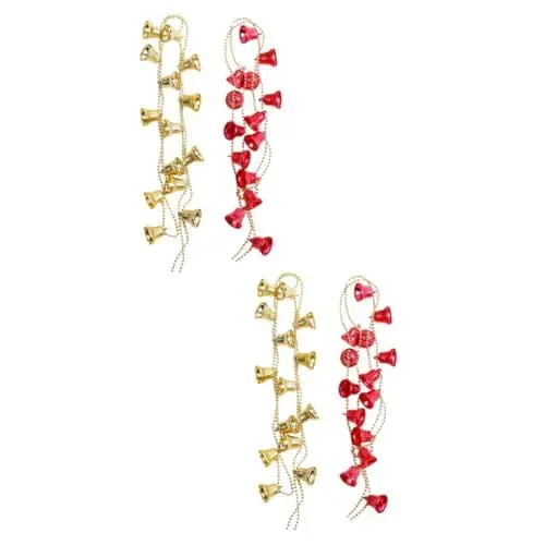 Produktbild: Garneck 4 Stück Weihnachtsglöckchen Weihnachtskugel Zum Aufhängen Christbaumkugeln Girlande Weihnachtsgirlande Für Treppen Glocken Basteln Jingle Bells Aus Bronze Weihnachtsbaum Hängen