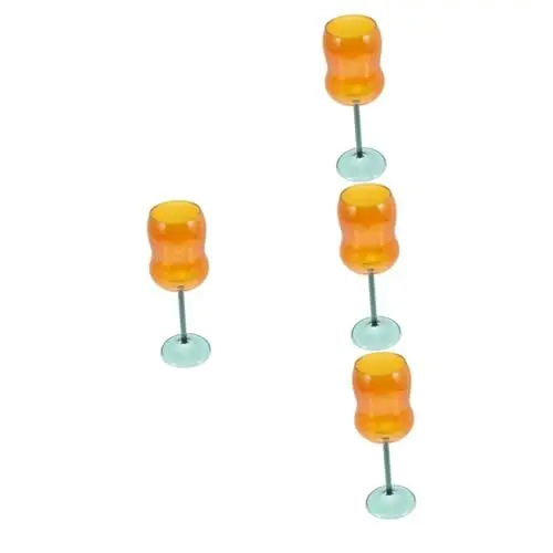 Produktbild: Garneck 4 Stück Weinglas whiskey glasses amusement wassernapf pub Margarita-Gläser Weingläser gefärbt Weinaufbewahrungsbecher hitzebeständiger Kelch Glas mit hohem Borosilikatgehalt Brown
