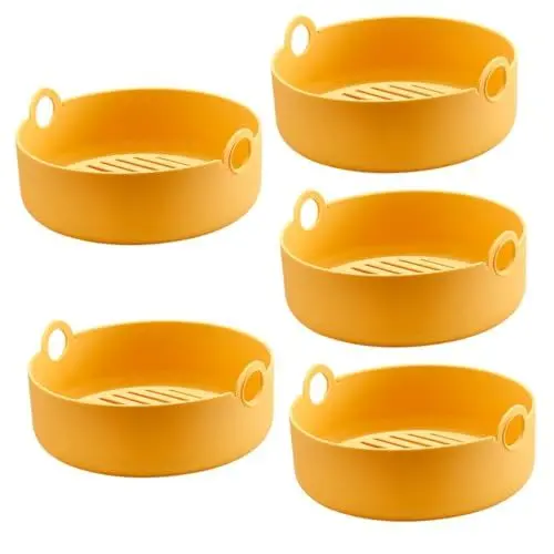 Produktbild: Garneck 5St Heißluftfritteuse austauschbarer Luftfritteuseneinsatz Wiederverwendbare Luftfritteuse heissluftfritteuse einlagen Silikonmatte für Airfryer abwaschbarer Silikontopf Kieselgel