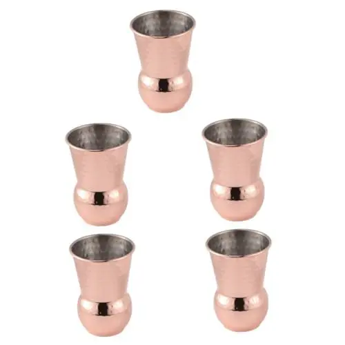 Produktbild: Garneck 5St Schnapsbecher aus Edelstahl kupferbecher thermal mug coktail gläßer cup water cup Moskauer Maultierweinbecher Cocktailbecher Weinbecher aus Kupfer Highball-Cup Golden