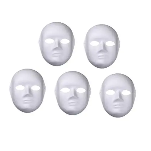 Produktbild: Garneck 5 STK DIY-Maske Bemalbare Maske Purim-Masken Kostümmaske Aus Papier Zellstoff Leere Maske Oper Maskerade Maske Einfache Maske Karnevalsmaske Selber Machen Maske Zum Bemalen Weiß