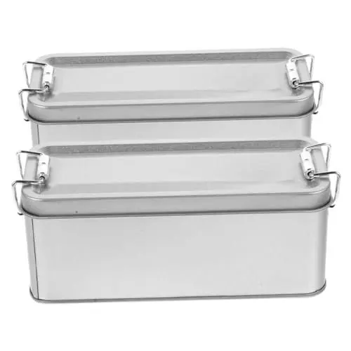 Produktbild: Garneck 5 Sätze Aufbewahrungskiste Lagercontainer Süßwaren Box Schmuckschachtel Küche Behälter Dekorative Kanister Keksdose Weißblech Silver 2 Stück * 5