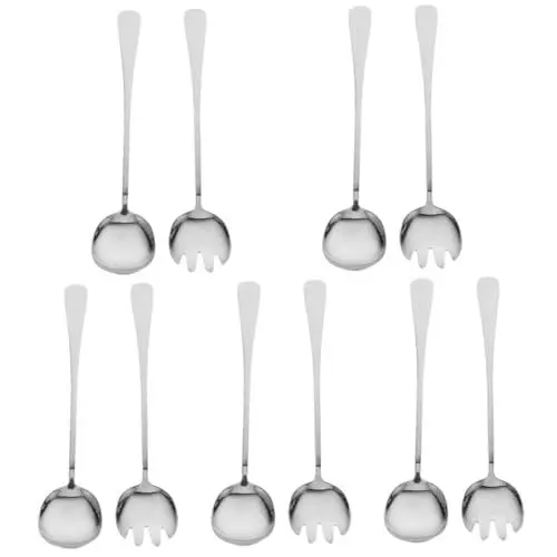 Produktbild: Garneck 5 Sets Servierlöffel Aus Edelstahl Servierbesteck Reislöffel Salatlöffel Servierlöffel Buffet Servierlöffel Aus Edelstahl Metalllöffel Edelstahllöffel Küchenzubehör