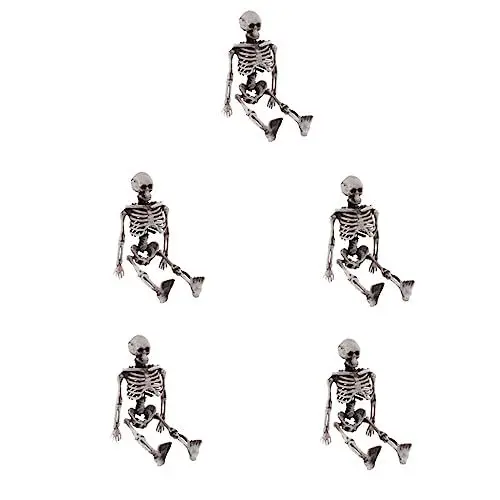Produktbild: Garneck 5 Stücke Halloween Modell Skelett Figur Halloween Skeleton Decor Streich Prop Realistische Menschliches Skelett Für Party