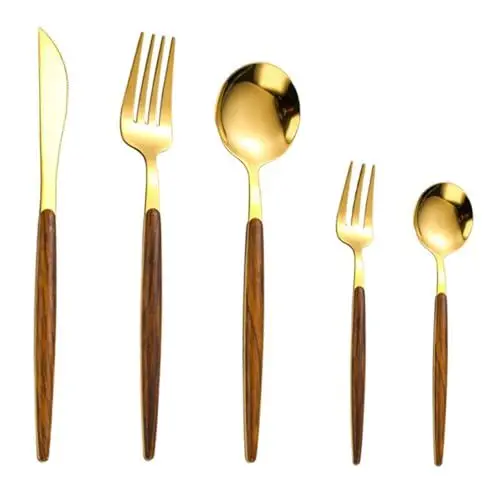 Produktbild: Garneck 5-teiliges -löffel-set Mit Edelstahl-holzgriff Für Restaurant Oder Zuhause