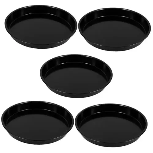 Produktbild: Garneck 5st Backform Antihaft-ofenpfanne Backblech Aus Metall Backwerkzeug Küchenkochgeschirr Backblech Für Die Küche Runde Pizzapfanne Runde Kuchenformen Pizzablech Kohlenstoffstahl Black