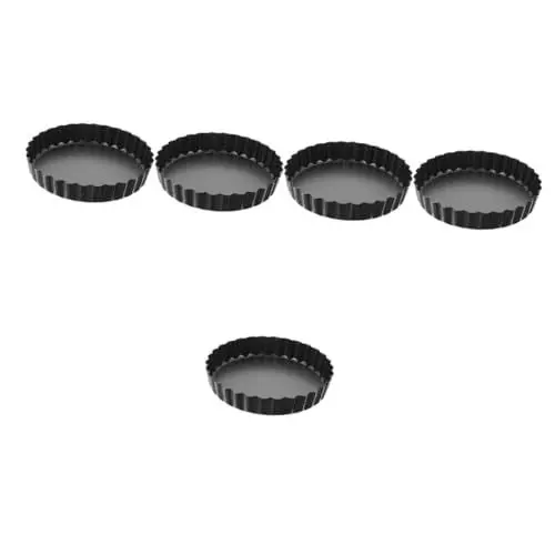 Produktbild: Garneck 5st Lebende Boden Backform Wiederverwendbare Backform Pizzapfanne Für Den Haushalt Pizzapfanne Backen Runde Kuchenform Wiederverwendbarer Pizzateller Antihaft-beschichtung Black