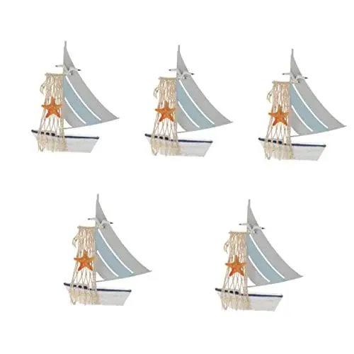 Produktbild: Garneck 5st Segelboot Im Maritimen Stil Sammlerfigur Statuen Segelboot-Figur Tisch-seeschiff Einweihungsgeschenke Im Maritimen Stil Segelschiff Figur Büro Tischdekoration Jahrgang