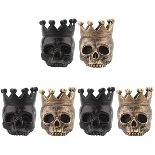 Produktbild: Garneck 6 STK Kronen-schädel-kerzenhalter Neuartiger Teelichthalter Halloween-schädel- Halloween Kerzenhalter Gruselige Halloween-Dekorationen Halloween- Harz