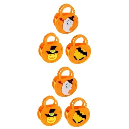 Produktbild: Garneck 6 Stk Halloween-einkaufstasche Taschen Für Halloween-leckerbissen Geschenktüten Groß Tragetaschen Masse Halloween-süßigkeits-einkaufstaschen Eimer Vlies Ornament Keks Kind