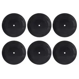 Produktbild: Garneck 6 Stück leere Vinyl-Schallplatten, gefälschte Dekoration, trendige Musikräume, Vinyl-Schallplatten, Wanddekoration, Zuhause, Wohnzimmer, Wandkunst, Dekorationen, Schwarz