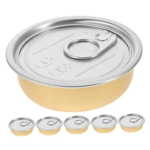 Produktbild: Garneck 6st Büchsen Kuchenbehälter Keksdosen Mit Deckel Konservendose Lebensmittelbehälter Mit Deckel Leere Dosen Für Kekse Lagerbehälter Kleine Dose Snackdose Kuchendose Aluminium Golden