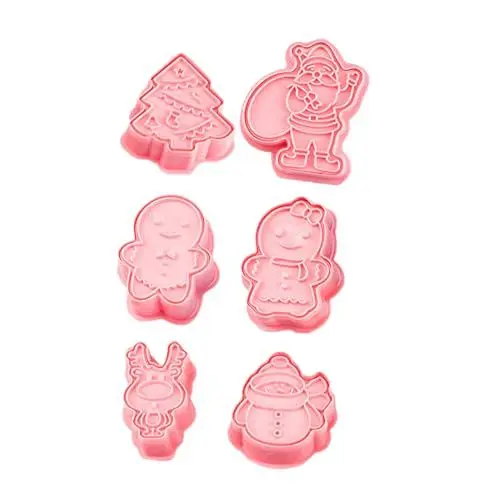 Produktbild: Garneck 6st Keksform Keksausstecher Backform Formen Für Eiswürfel Kekspresse Süßigkeiten Diy-werkzeuge Gebäckschneider Backwerkzeug Rentier-schokoladenformen Cakesicles Schimmel Rosa Pp