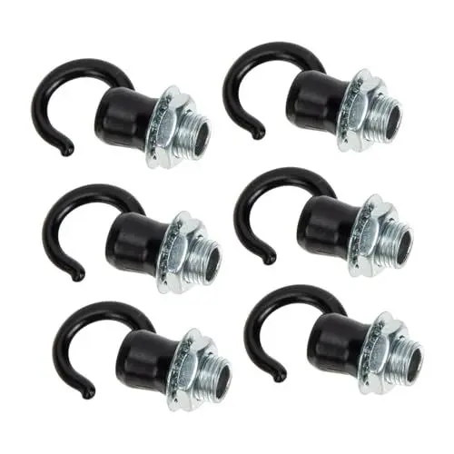 Produktbild: Garneck 6st Laternenhaken Haken Zum Aufhängen Für Schwere Lasten Selbstschneidender Haken Fotorahmenhaken Deckenhaken, Robust Schraubhaken Für Becher Laterne Pendelleuchte Eisen Black