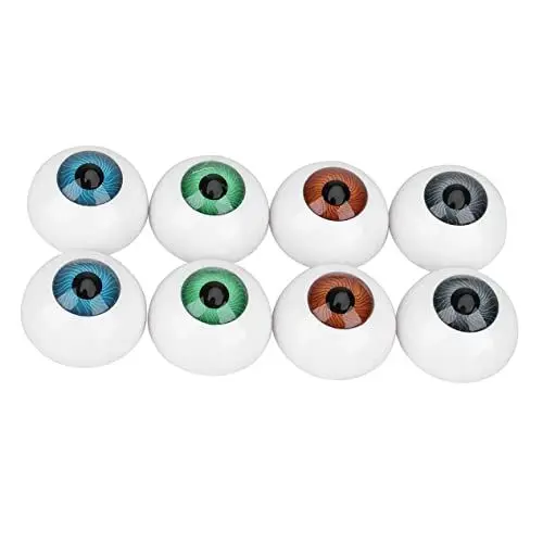 Produktbild: Garneck 8 Rote Dekorationen Blaues Stofftier Kidcraft-Spielset Gruselige Plastik-Augäpfel Gruselige Augen Halloween-Kunststoff-Halb-Augäpfel Streiche Die Rückseite