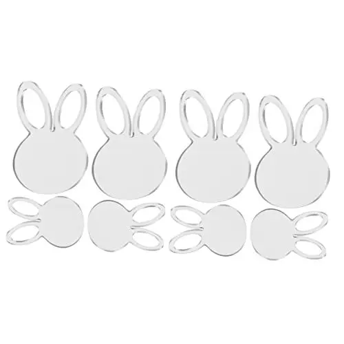 Produktbild: Garneck 8 STK Ostern Selber Machen Kaninchen-geschenkanhänger Hase Hängendes Schild Hasenbaumverzierungen Osterschild Zum Aufhängen Osterbaum-anhänger Schlüsselanhänger Mit Löchern Acryl