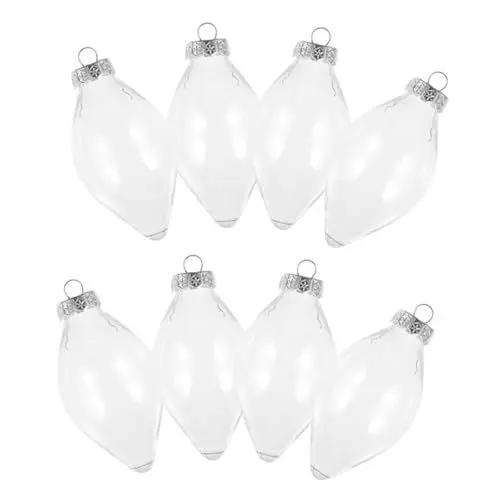 Produktbild: Garneck 8 Stück Ornamente Weihnachtsbaumkugeln Wasserflaschen Glühbirnen Glühbirnen Gläser Weihnachtsbaumkugeln Durchsichtige Ornamentkugeln Bruchsichere Kugeln DIY