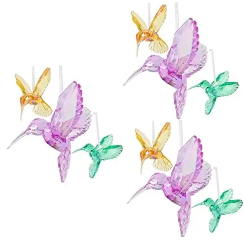 Produktbild: Garneck 9 STK Kristall-Vogel-anhänger Hochzeitsdecke Dekorativ Kristall-kolibri- Kristallkugel-anhänger Kristall-sonnenfänger Hängend Vögel Basteln Der Vogel Acryl Kristall-anhänger