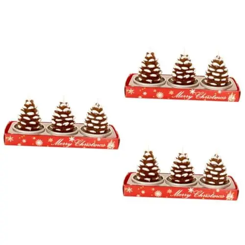 Produktbild: Garneck 9 Stk Abendessen liefert die Weihnachtskerze weihnachtsmotiv Miniatur-Weihnachtsschmuck weihnachtliche Tischdekoration Festivalkerze Partyzubehör Weihnachten dekorative Gegenstände
