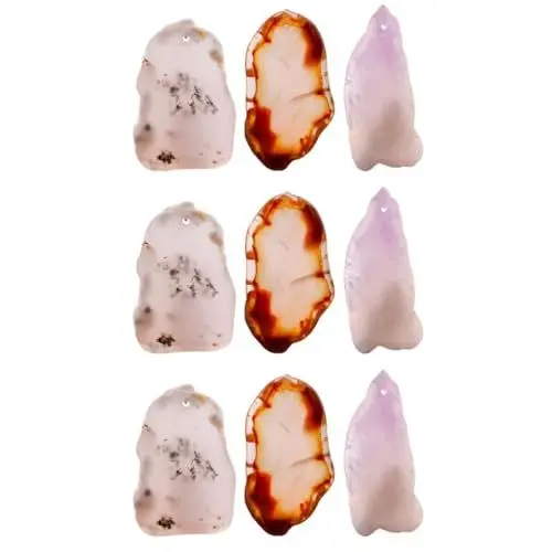 Produktbild: Garneck 9 Stk grober Achat-Anhänger Achatperlen Charm-Halskette weihnachtsgeschenke weihnachts präsente viole Achat Anhänger Edelstein-Charme beiläufig Achatstein Zubehör Naturstein