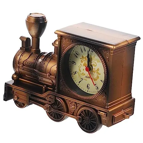Produktbild: Garneck Antiker Wecker Tisch Schreibtisch Zeituhr Wecker Neuheit Weckuhr Zug Wecker Cooles Zugmodell Wecker Am Bett Quarz-wecker Retro-wecker Altmodischer Wecker Schmücken Bahn Student
