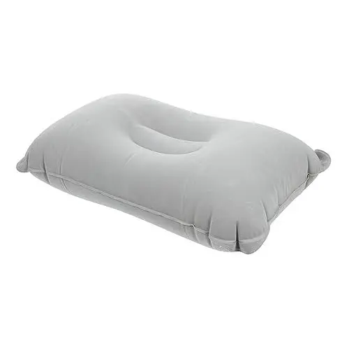 Produktbild: Garneck Kissen Für Camping Und Büro Automatisch Aufblasbar Tragbares Ruhekissen 43 X 27 cm Grau Groß PVC Beflockt