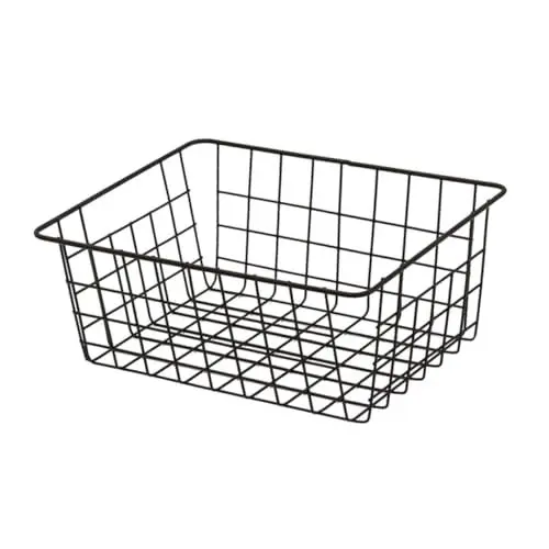 Produktbild: Garneck Aufbewahrungskorb Aus Schmiedeeisen für Den Schreibtisch Organizer für Küche Gewürze Badezimmer Toilettenartikel Behälter Schwarz