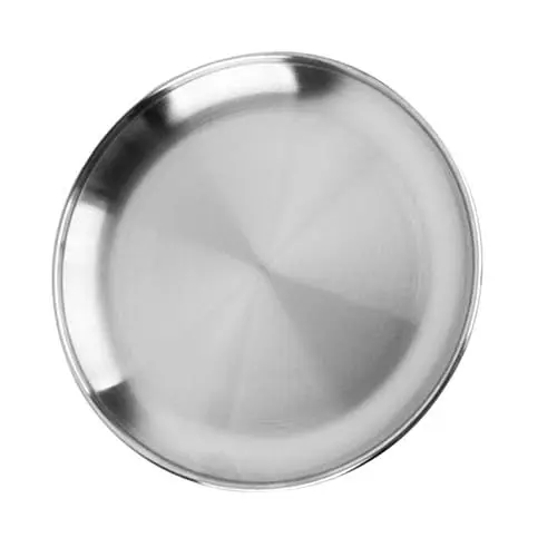 Produktbild: Garneck Edelstahl Abendessen Platte 20cm Rostfrei Und Leicht Zu Reinigen Rundes Essteller Bbq Camping Multifunktionales Geschirr Für Zuhause Und Partys
