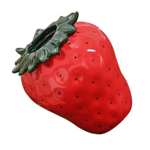 Produktbild: Garneck Erdbeer-keramikvase Erdbeervase Blumenvase Tischvase Aus Keramik Getrockneter Blumentopf Kleine Vase Erdbeerpflanzer Rot