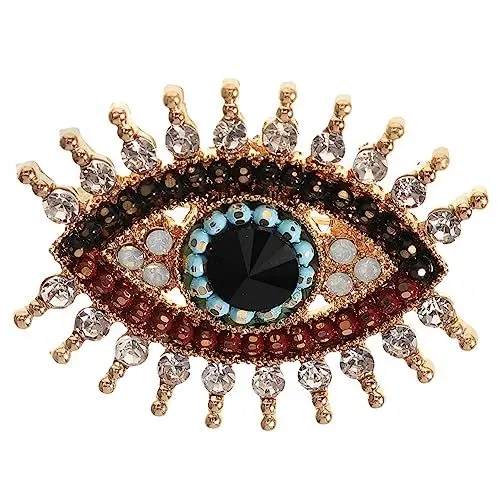 Produktbild: Garneck Evil Eye Brosche Für Damen – Kristall Strass Anstecknadel Mit Bösem Blick - Charmante Brosche Für Schal - Pullover Und Mantel Perfektes Schmuckstück Für Jede Gelegenheit