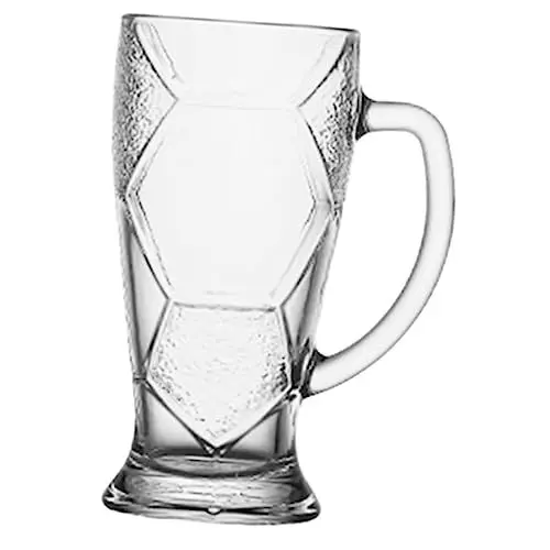Produktbild: Garneck Fußball Biertrinkbecher Aus Glas Bierkrug Party Bierkrug Handgehaltener Bierglasbecher Für Biergriff Design Bierbecher Wiederverwendbarer Bierbecher Bierkrüge Großes