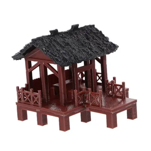 Produktbild: Garneck Gartenbonsai Miniaturstatue Miniatur-Pagodenstatue Miniatur-Pavillon-Statue Mikro-Landschaftsfigur Bonsai Dekoration Aquarium Dekoration Gartenpavillon Pavillon Dekorationen Harz