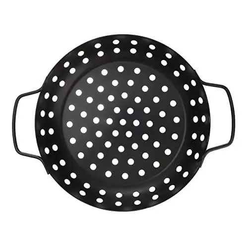 Produktbild: Garneck Bratpfanne Für Den Haushalt - Grillblechplatte Rundes Grillblech Mit Löchern Antihaftbeschichtung