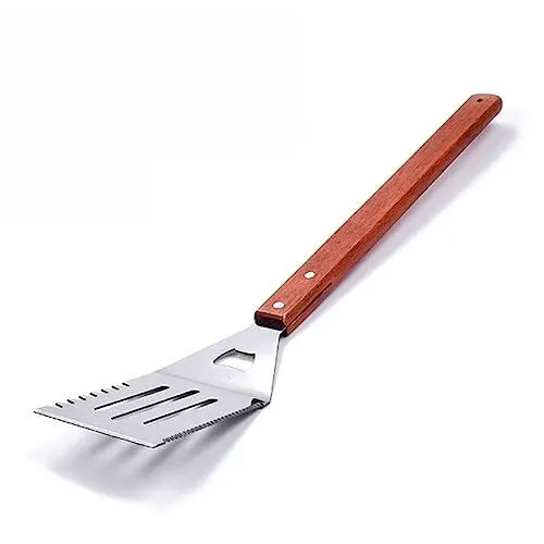 Produktbild: Garneck Mehrzweck-kochutensilien Grillspatel Schaufel Große Größe Für Steak Gezackte Kante Holzgriff Unverzichtbar Für Jede Küche