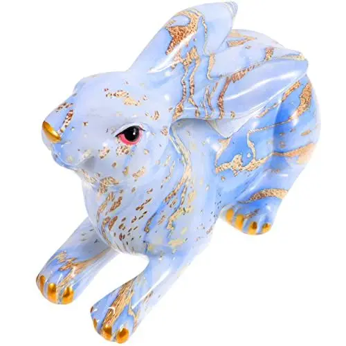 Produktbild: Garneck Kaninchen-Ornament Aus Harz Chinesisches Neujahrskaninchen Hasenstatue Aus Marmor Chinesische Hasenfigur Glückskaninchen-Statue Hasenfigur Aus Kristall Hasen-dekor Zubehör Tier