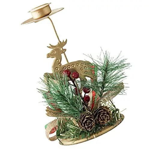 Produktbild: Garneck Weihnachts Kerzenhalter Aus Eisen Für Weihnachten Weihnachtsdekorationen Weihnachtskerzenhalter Kerzenhalter-Ornament Spitzkerze Weihnachtsteelichthalter Weihnachtliche Tischdekorationen Holz