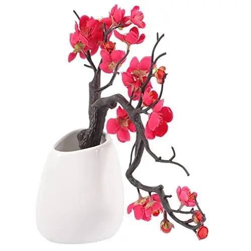 Produktbild: Garneck Home Gefälschte Dekorative Pflanzen Topf Künstliche Bonsai Realistische Gefälschte Plum Blossom Für Büro