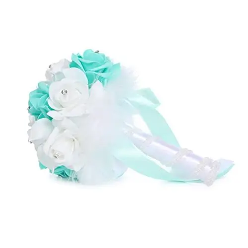 Produktbild: Garneck Künstlicher Brautjungfernstrauß Frühlingshochzeitsstrauß Brautstrauß Brautblumenstrauß Braut Hält Blumenstrauß Hochzeitsstrauß Blumen Braut, Die Hält Rose Künstliche