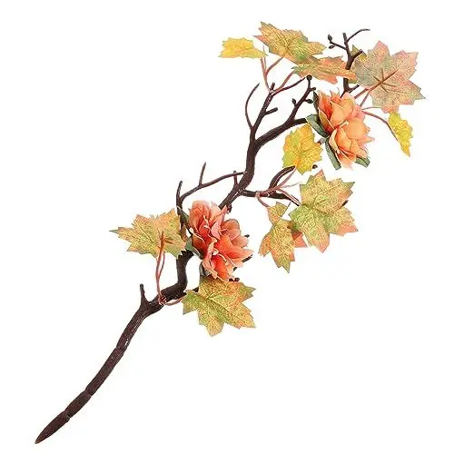 Produktbild: Garneck Künstlicher mit Blühendem Realistische Lebensnahe Herbstblätter für Raumdekoration Tischarrangements und Vasen für Erntedankfest und Verschönerung