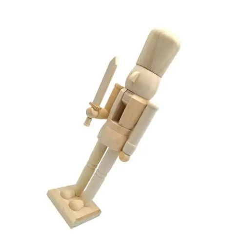 Produktbild: Garneck Nußknacker Marionettenkönigsoldat Figur Unbemaltes Puppenspielzeug Ornament Nussknacker Mit Deckel Holzdekoration Unbemaltes Holzspielzeug Handwerksdekor Aus Holz Unvollendeter Nussknacker