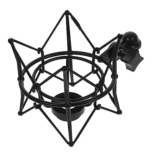 Produktbild: Garneck Mikrofon stoßfeste Halterung Mikrofonhalter montieren Mikrofonaufhängung Mikrofon stoßfester Ständer Mikrofon des Reittiers Mikrofonspinnen-Hängeständer Black