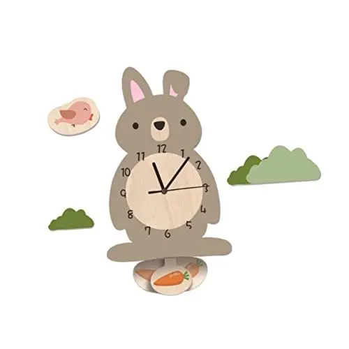 Produktbild: Garneck Moderne Sway Wanduhr Cartoon Stil Pendeluhr Aus Umweltfreundlichem Material Für Wohnzimmer Schlafzimmer Büro