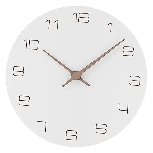 Produktbild: Garneck Moderne Wanduhr Aus Holz Lautlos Kreative Wanddeko Für Wohnzimmer Schlafzimmer Büro Und Küche Elegante Home Clock Mit Feiner Verarbeitung