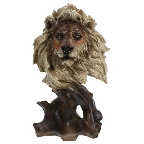Produktbild: Garneck Nachahmung Baumwurzel Tierkopf Desktop- Wildleben Haus Löwenbüste Sammlerstück Wildtierkopf Handwerk Löwenkopf Statue Harz Löwenkopf Figur Harz Löwenskulptur