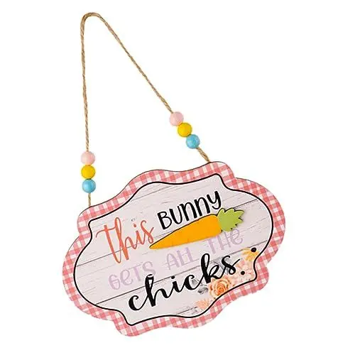 Produktbild: Garneck Easter Door Hanging Ornament Ostern Türschild Für Haustür Dekoration Für Frühling Handgefertigt Natürlichem Material Für Feiertage Und Wohnaccessoires